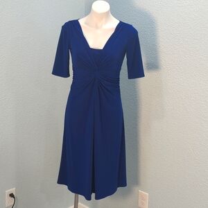 Chaps Small 3/4 Sleeve Dress, Blue
